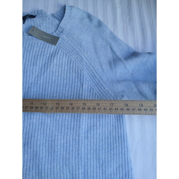 J Crew Sweater Small Womens 100 Wool Leather Arm Patch Ribbed Knit Preppy New - Picture 7 of 13